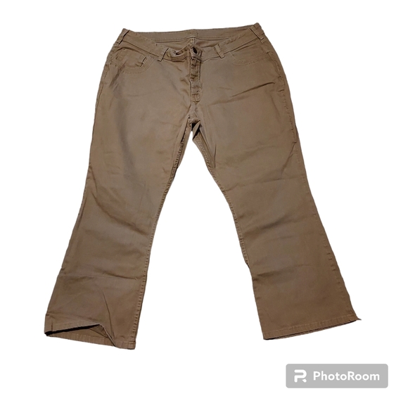 Riders Lee 24w P Jeans Pants Tan Brown Pants Trousers Denim Stretch Comfort - Picture 1 of 2